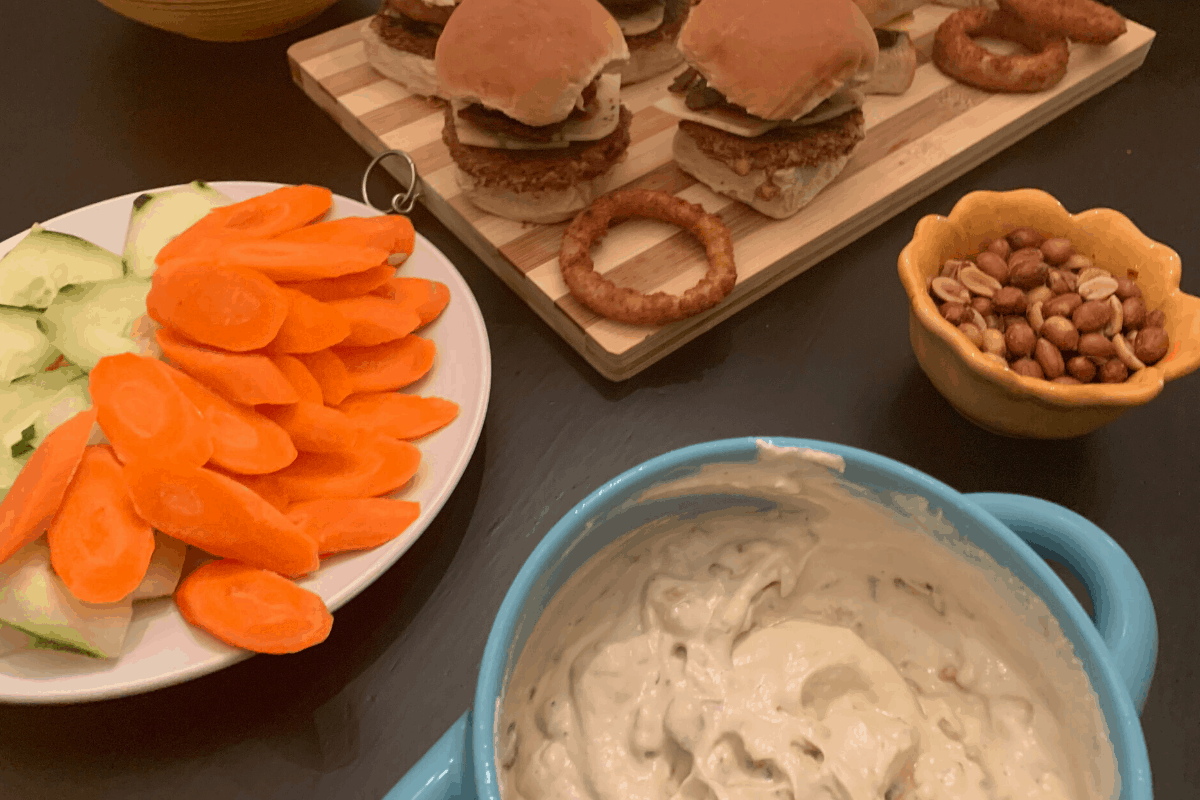 Vegan Sliders and French Onion Dip