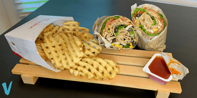 Chick Fil A Wrap and Fries
