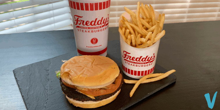 Freddie’s Veggie Burger and Fries