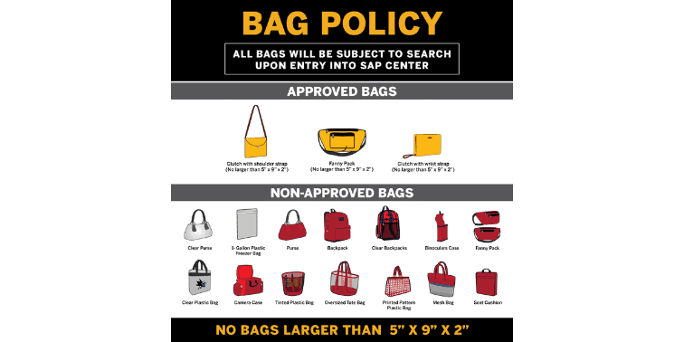 SAP Center Bag Policy
