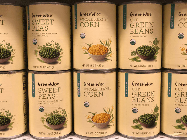 Canned Greenwise Veggies at Publix